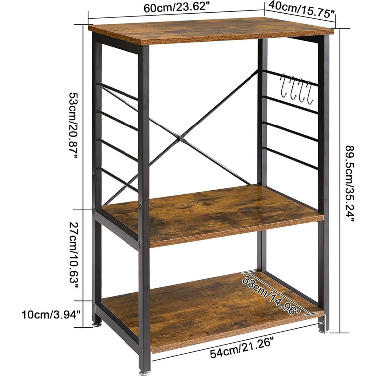 Better Homes & Gardens 24'' Steel Standard Baker's Rack with Microwave